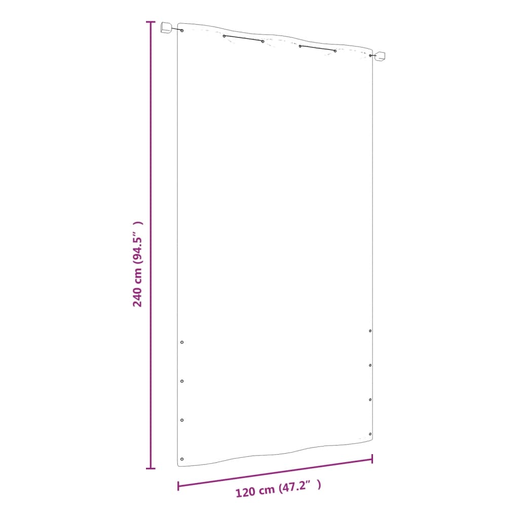 Balcony partition, red, 120x240cm, Oxford fabric