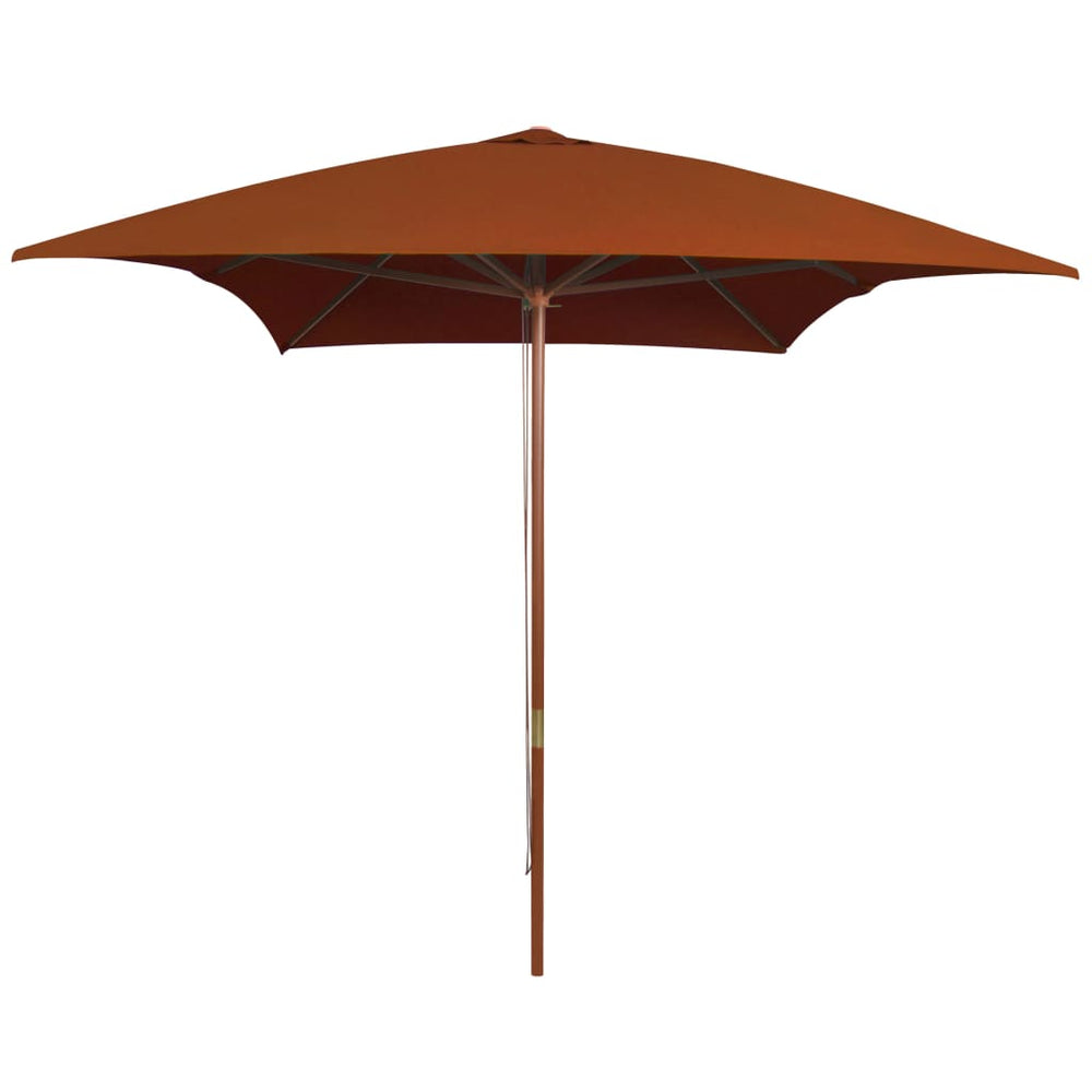 Garden parasol with wooden pole, terracotta, 200x300cm