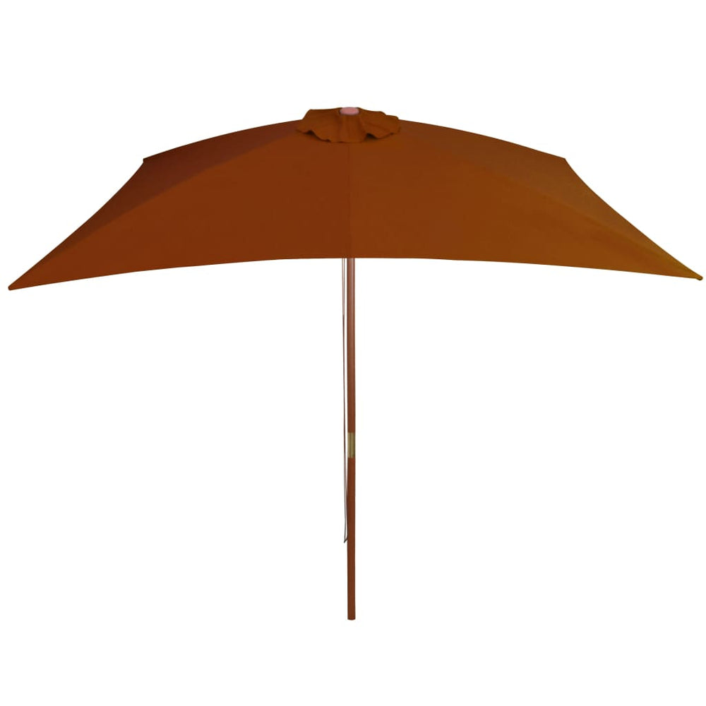 Garden parasol with wooden pole, terracotta, 200x300cm