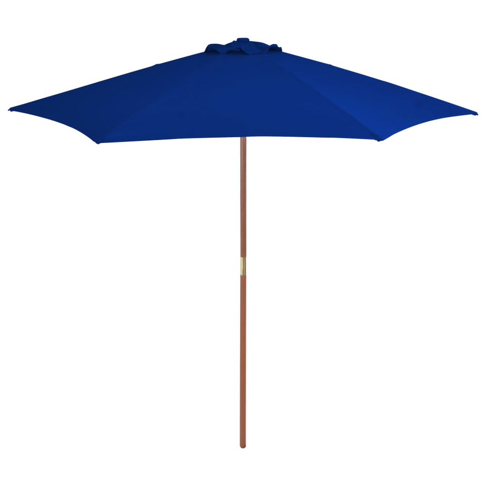 Garden Parasol with Wooden Pole, Blue, 270cm