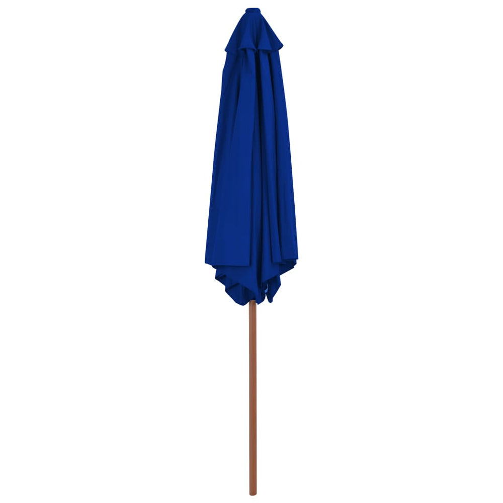 Garden Parasol with Wooden Pole, Blue, 270cm