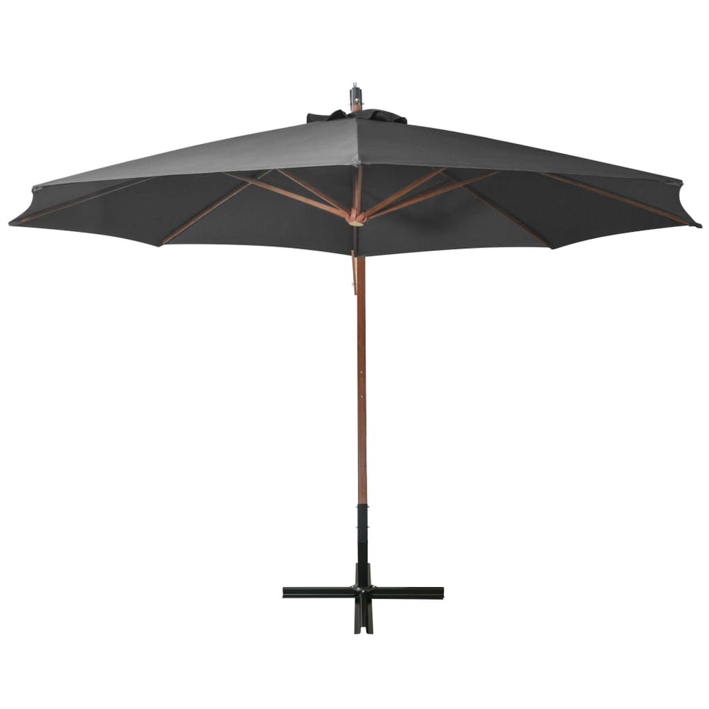 Kabantis sodo skėtis su stulpu, antracito, 3,5x2,9m, eglė