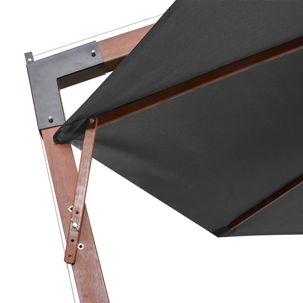 Kabantis sodo skėtis su stulpu, antracito, 3,5x2,9m, eglė