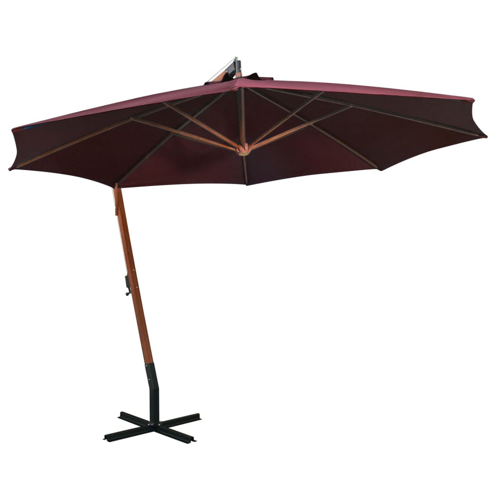 Kabantis sodo skėtis su stulpu, raudonas, 3,5x2,9m, eglė