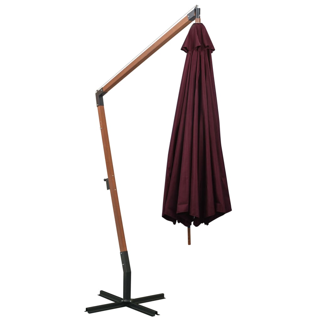 Kabantis sodo skėtis su stulpu, raudonas, 3,5x2,9m, eglė