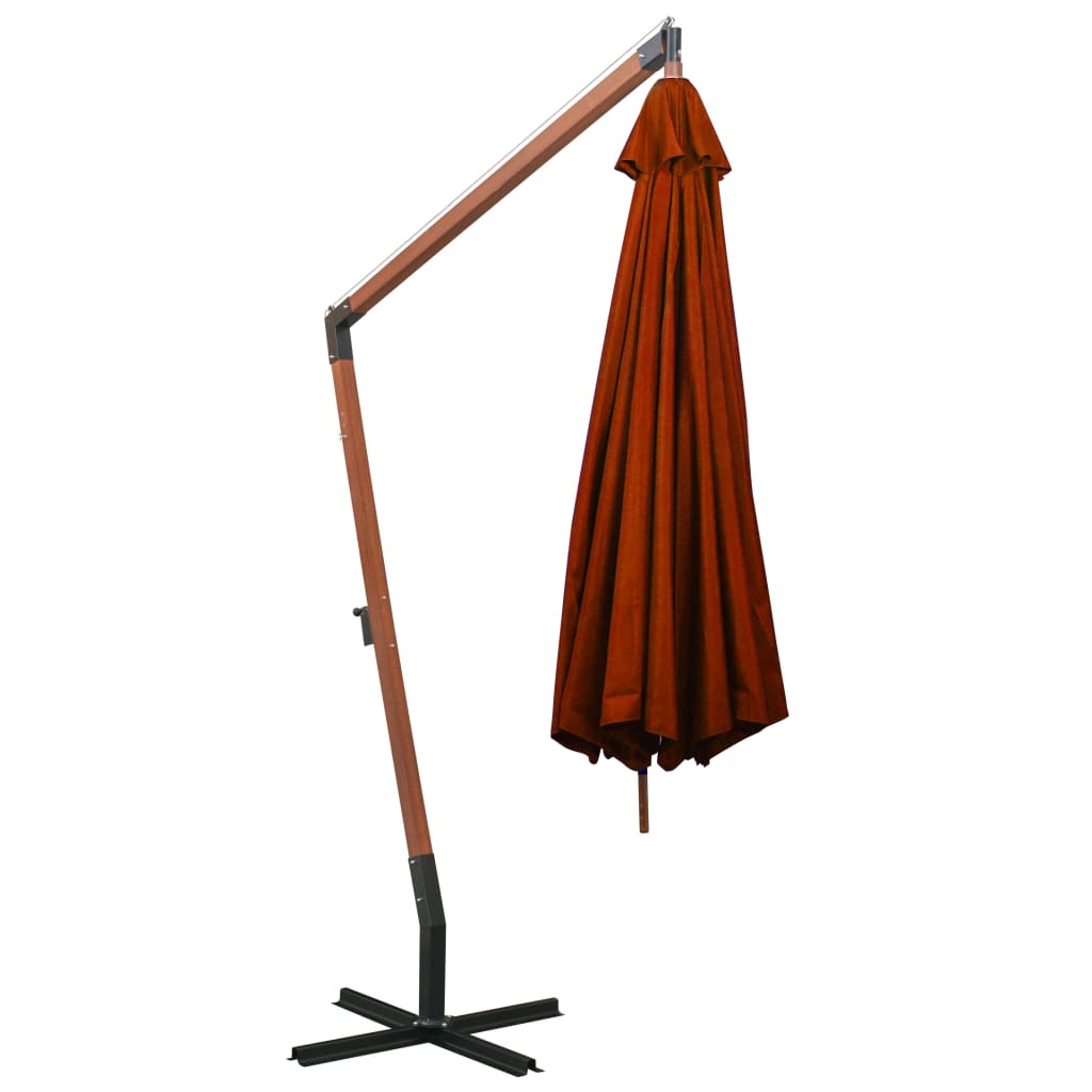 Kabantis sodo skėtis su stulpu, terakota, 3,5x2,9m, eglė