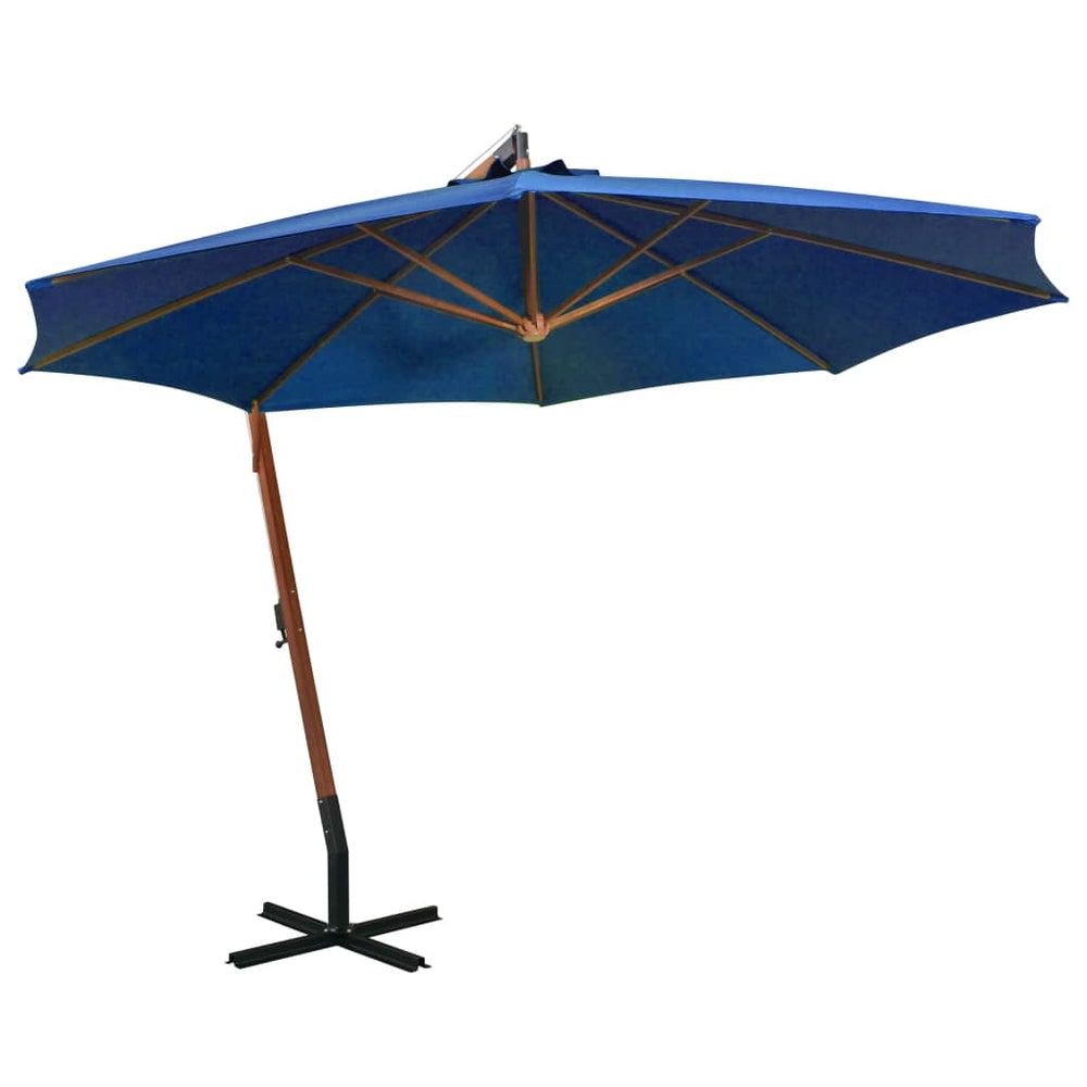 Kabantis sodo skėtis su stulpu, mėlynas, 3,5x2,9m, eglė
