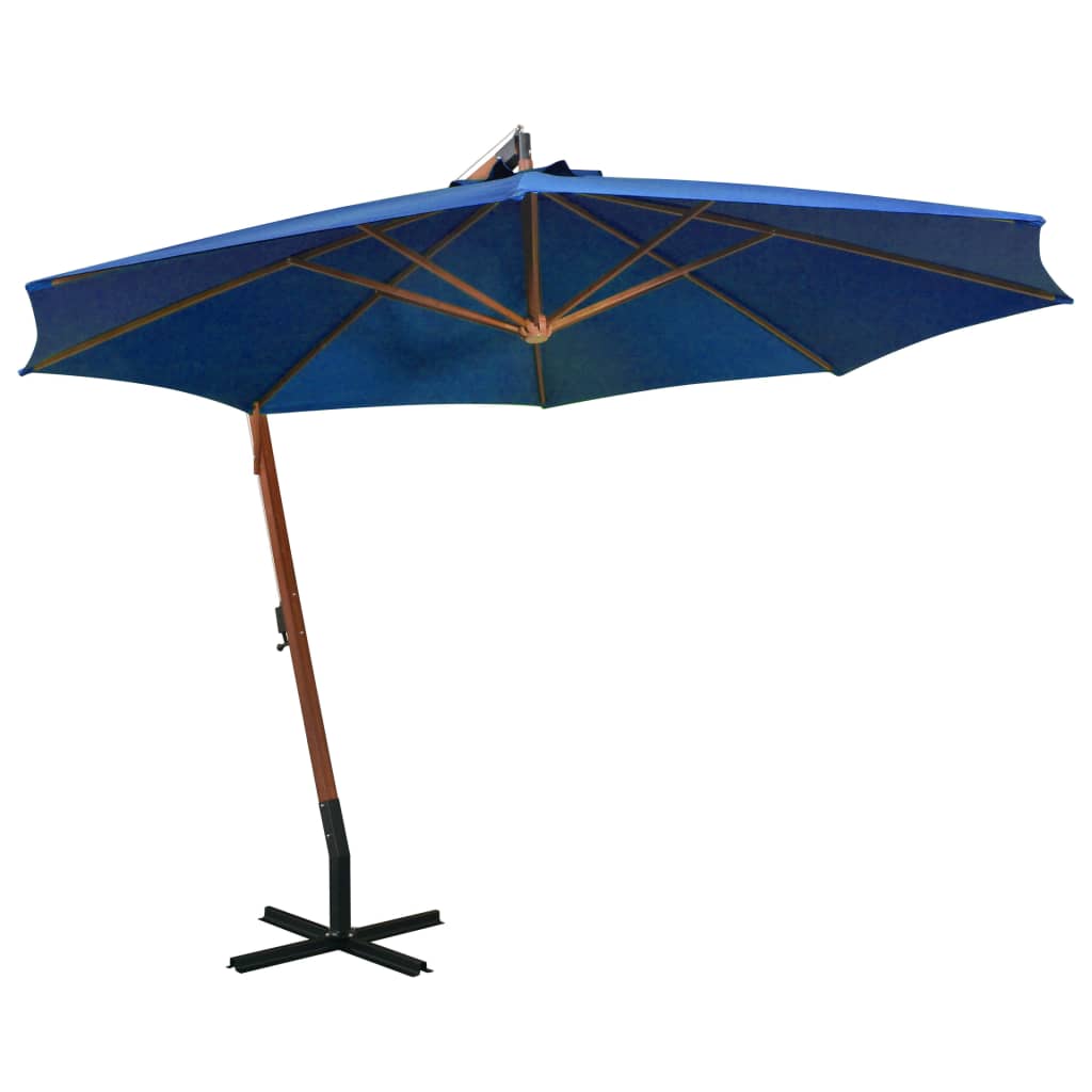 Kabantis sodo skėtis su stulpu, mėlynas, 3,5x2,9m, eglė