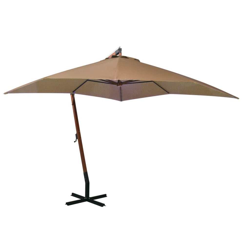 Kabantis sodo skėtis su stulpu, taupe, 3x3m, eglės masyvas