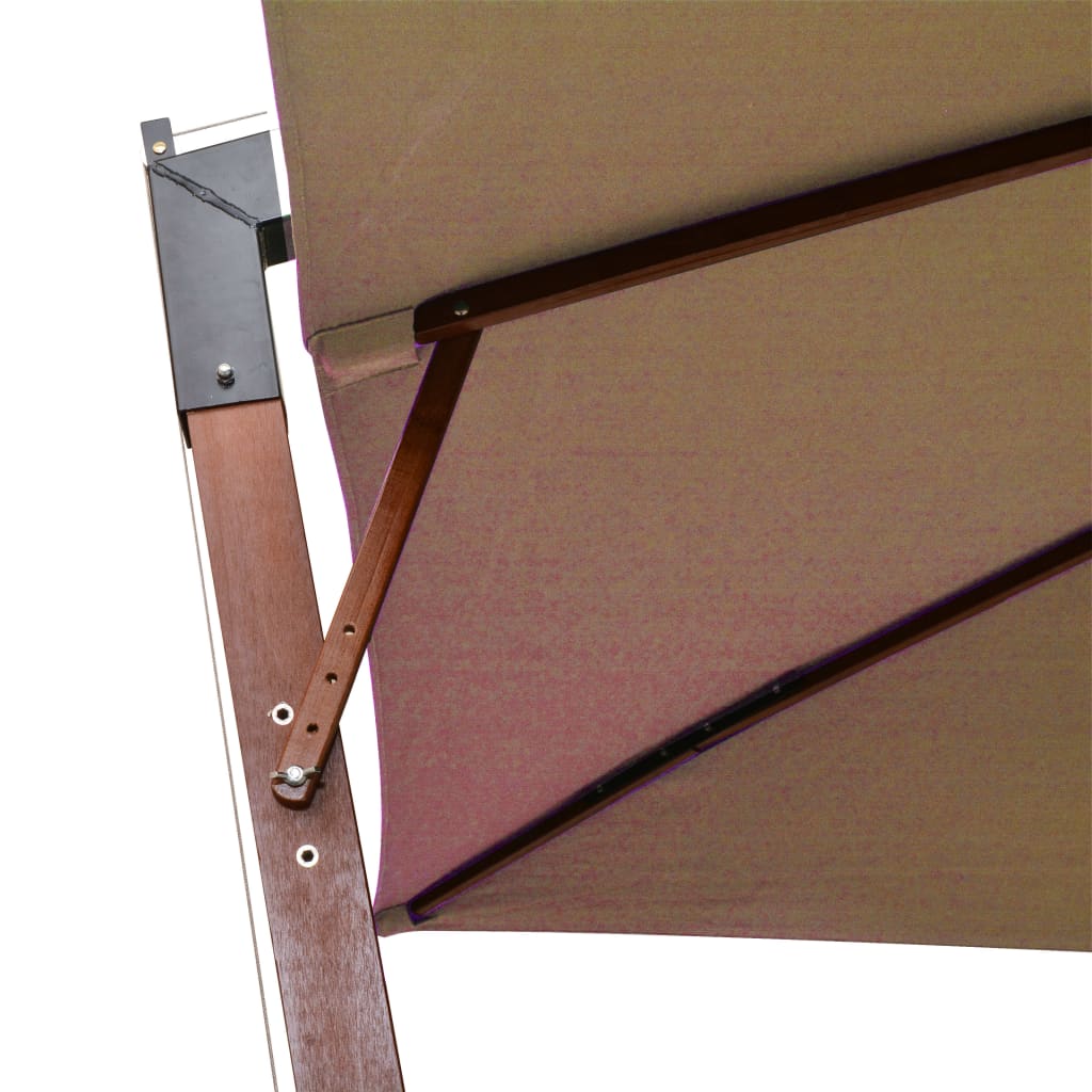Kabantis sodo skėtis su stulpu, taupe, 3x3m, eglės masyvas
