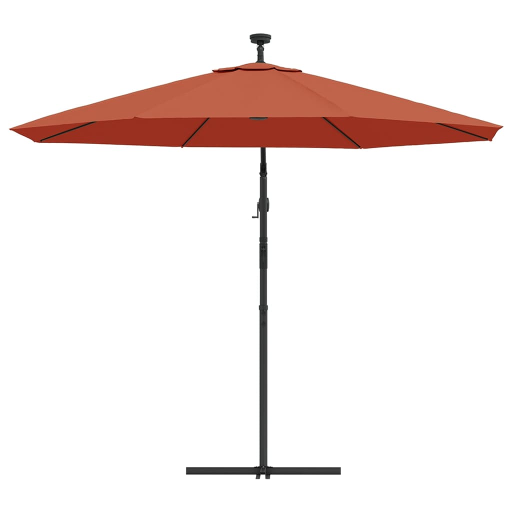 Gembinis LED sodo skėtis CALLAHAN, terakotinė, 300x254cm