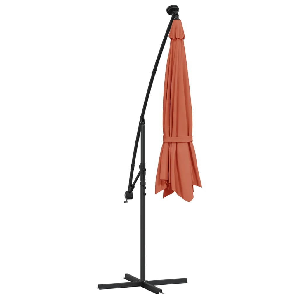 Gembinis LED sodo skėtis CALLAHAN, terakotinė, 300x254cm