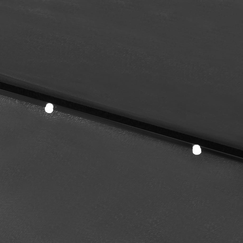 Sodo skėtis nuo saulės su LED/plieniniu stulpu, antracito, 2x3m