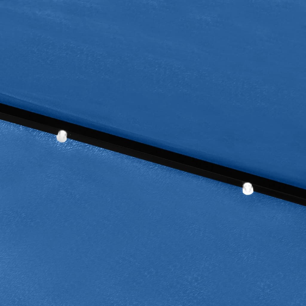Skėtis nuo saulės su LED ir plieniniu stulpu, mėlynas, 2x3m
