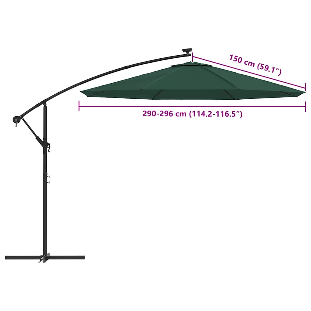 Replacement fabric for cantilever parasol, green, 300cm