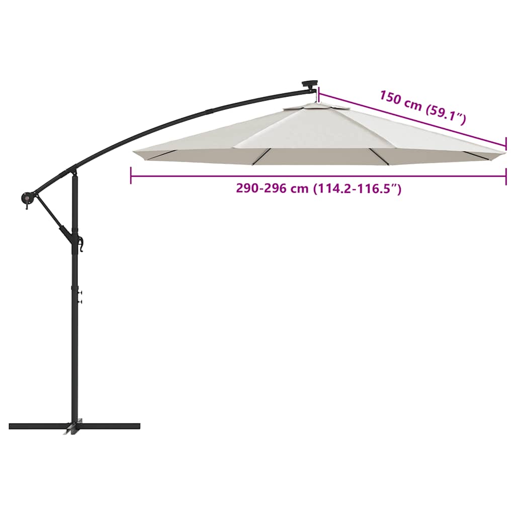 Replacement fabric for a cantilever parasol, sand white, 300cm