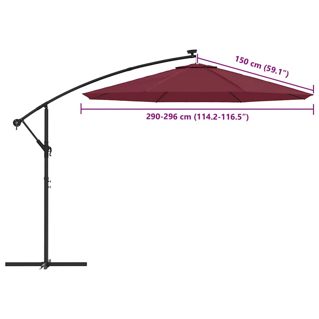 Replacement canopy for cantilever umbrella, cherry, 300cm