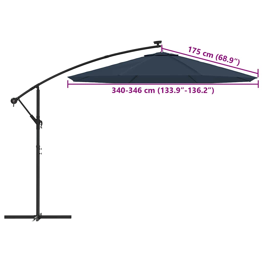 Pakaitinis audinys gembiniam skėčiui, mėlynos spalvos, 350cm