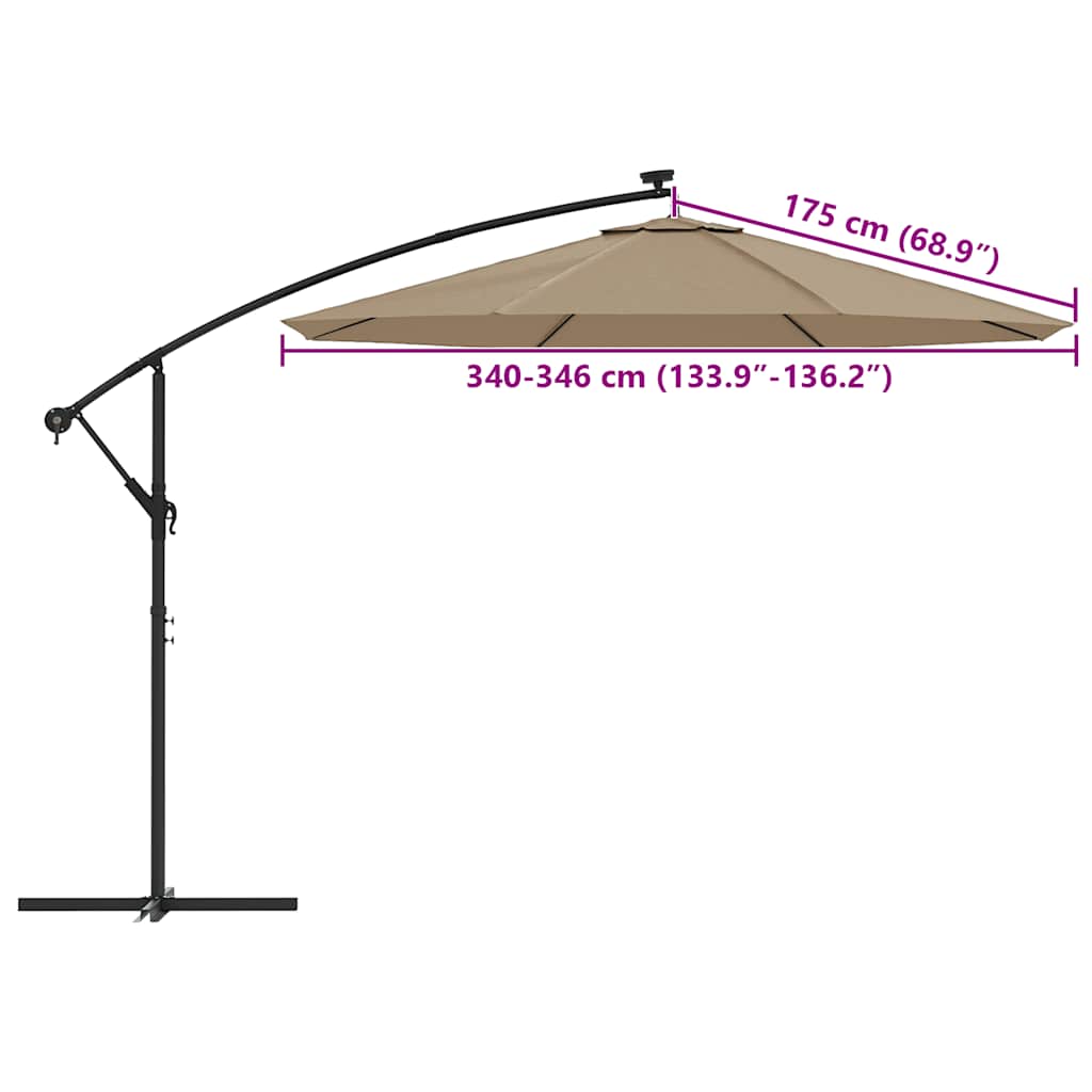 Pakaitinis audinys gembiniam skėčiui, taupe spalvos, 350cm