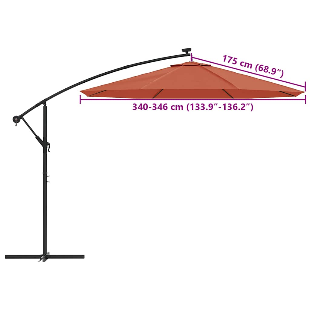 Replacement fabric for cantilever parasol, terracotta, 350cm