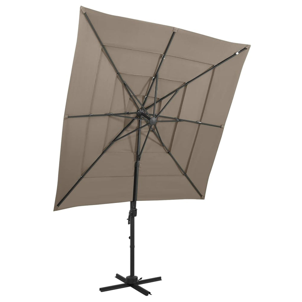 Sodo skėtis su aliuminio stulpu, taupe, 250x250cm, 4 aukščių
