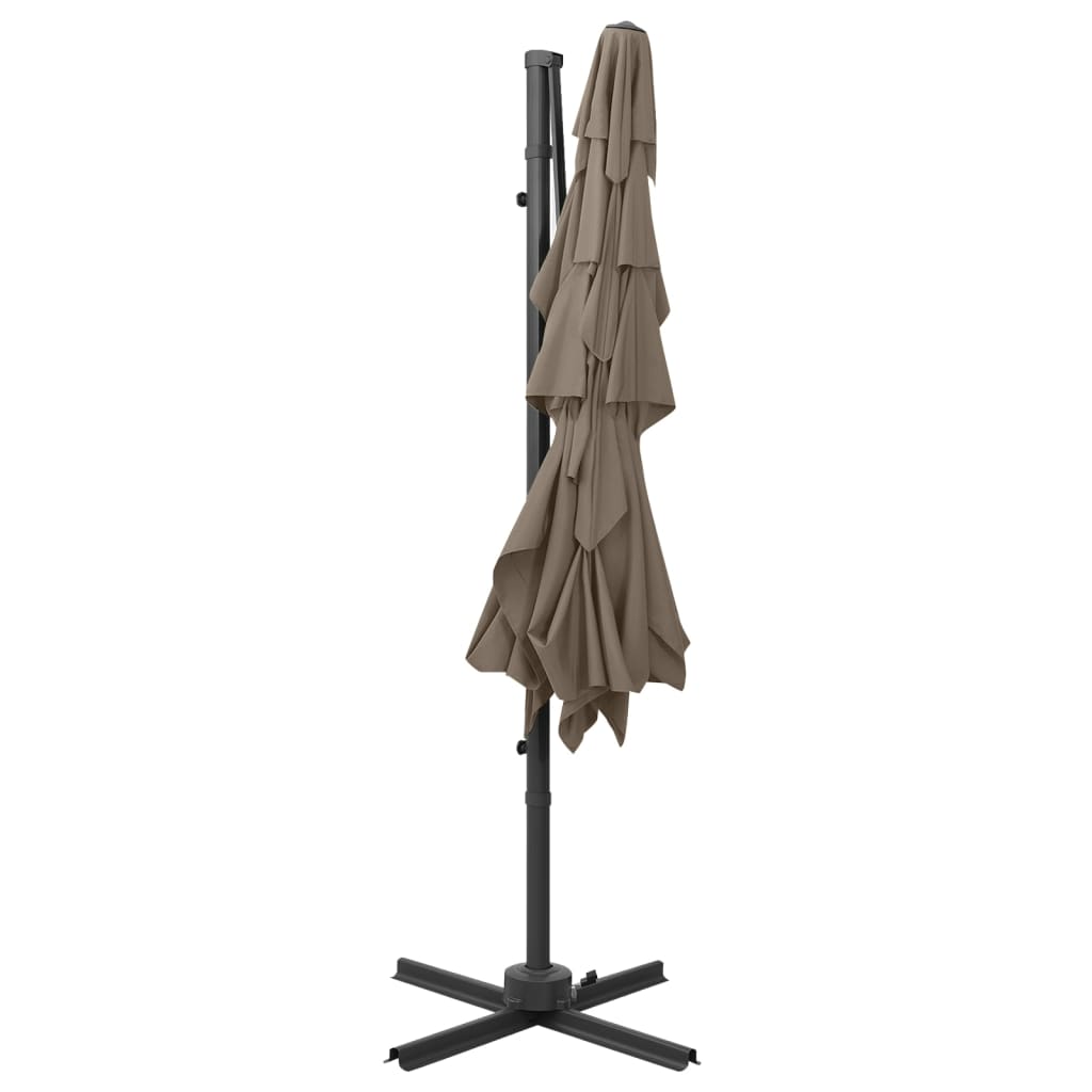 Sodo skėtis su aliuminio stulpu, taupe, 250x250cm, 4 aukščių