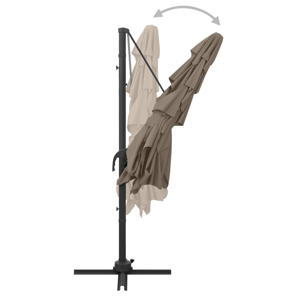 Sodo skėtis su aliuminio stulpu, taupe, 250x250cm, 4 aukščių