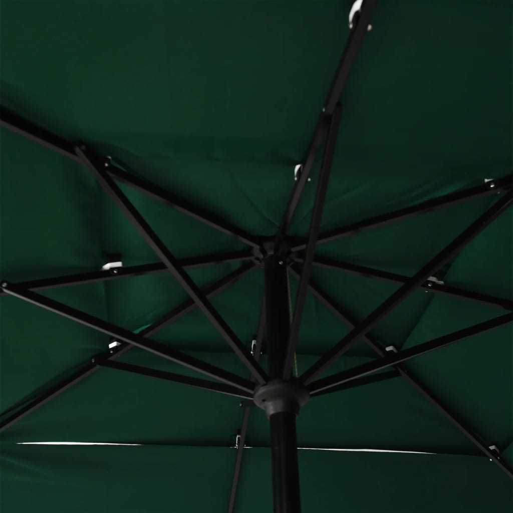 Sodo skėtis su aliuminio stulpu, žalias, 2,5x2,5m, 3 aukščių
