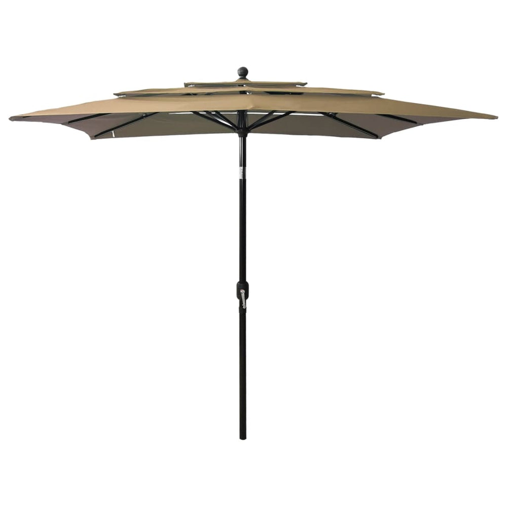 Sodo skėtis su aliuminio stulpu, taupe, 2,5x2,5m, 3 aukščių