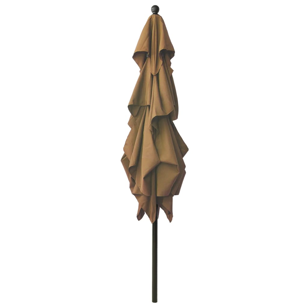 Sodo skėtis su aliuminio stulpu, taupe, 2,5x2,5m, 3 aukščių