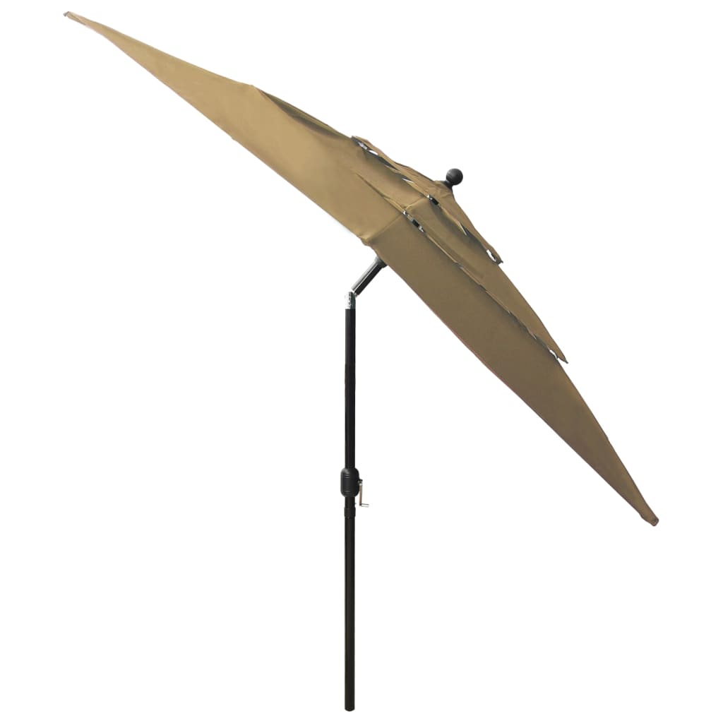 Sodo skėtis su aliuminio stulpu, taupe, 2,5x2,5m, 3 aukščių