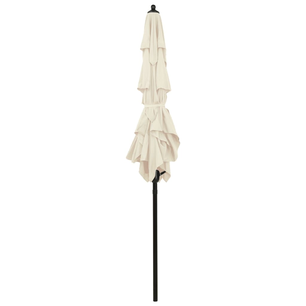Garden parasol with aluminum pole, sand, 2x2m, 3 heights