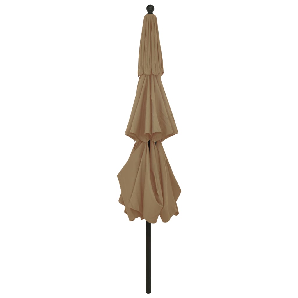 Sodo skėtis su aliuminio stulpu, taupe spalvos, 3,5m, 3 aukščių