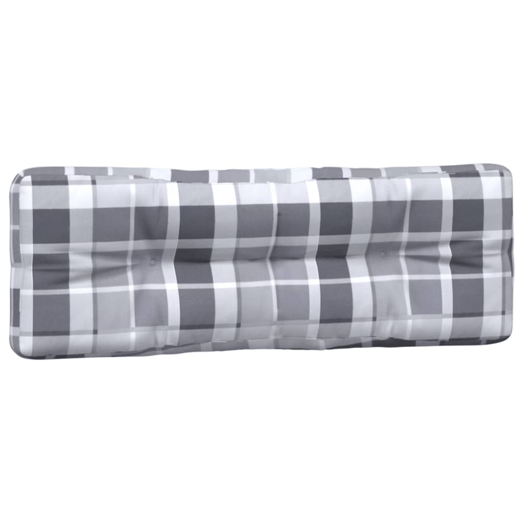 Pallet cushions, 5 pcs, grey, fabric, checkered