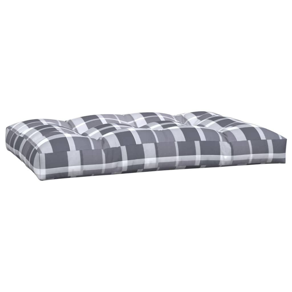 Pallet cushions, 5 pcs, grey, fabric, checkered