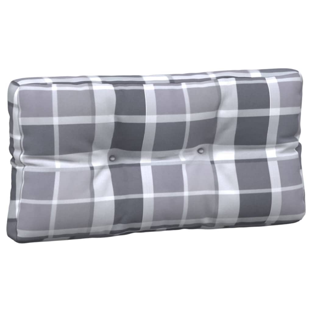 Pallet cushions, 5 pcs, grey, fabric, checkered