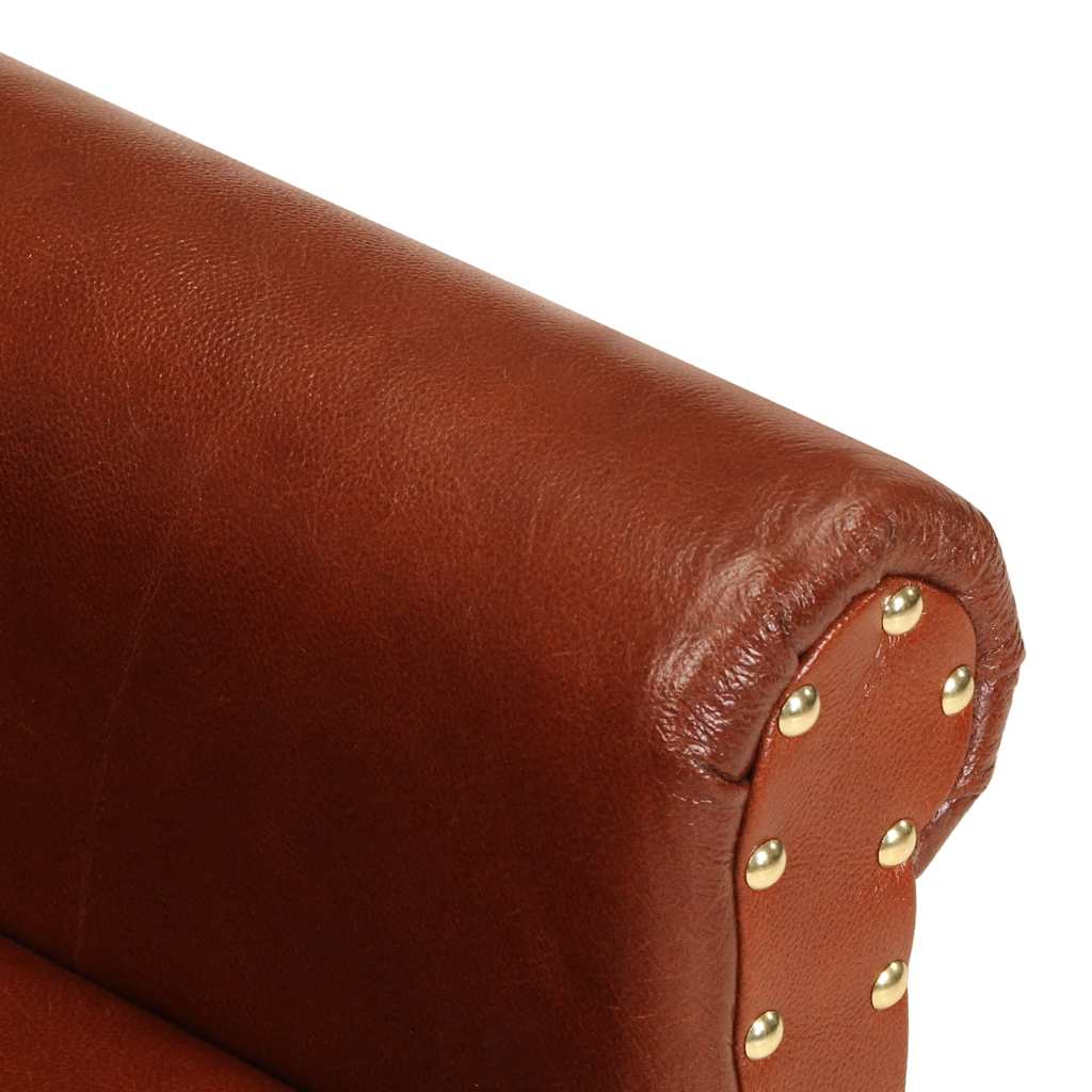Armchair, brown, genuine leather