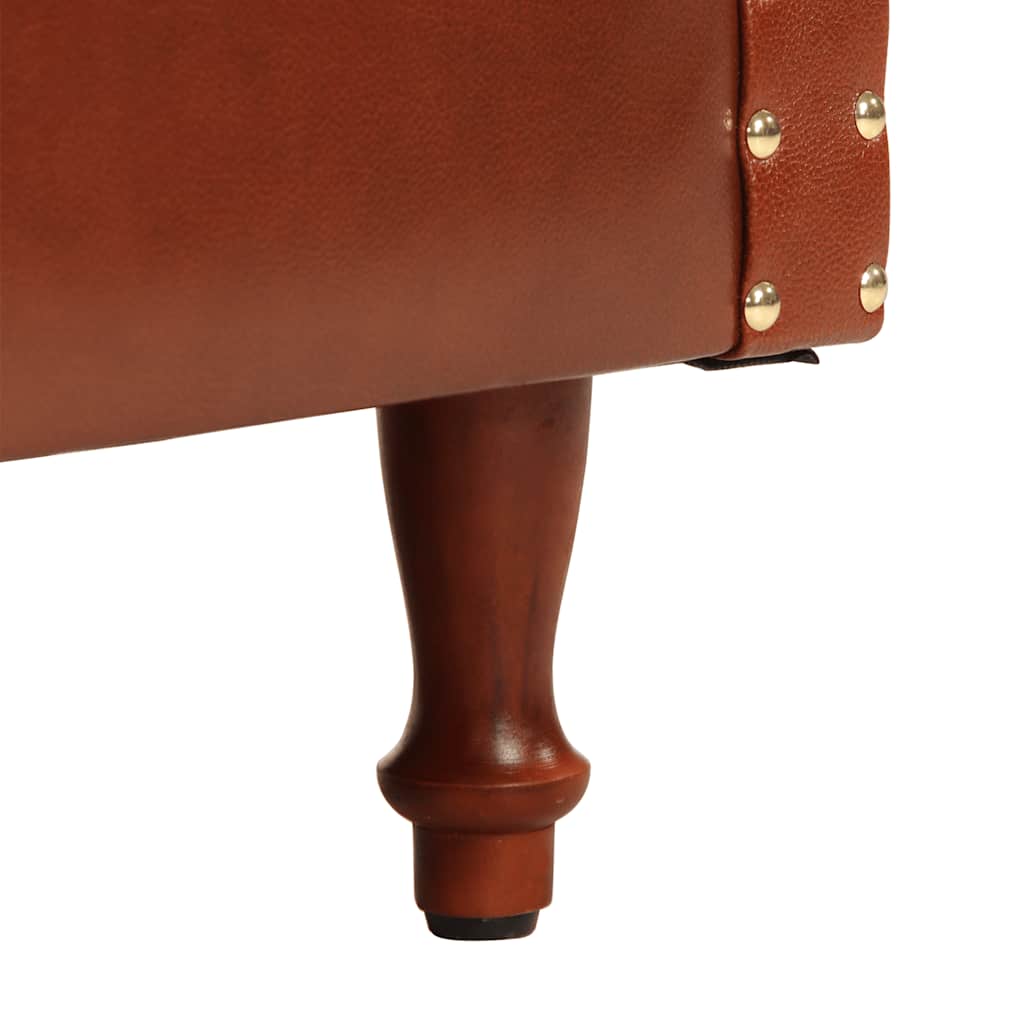 Armchair, brown, genuine leather
