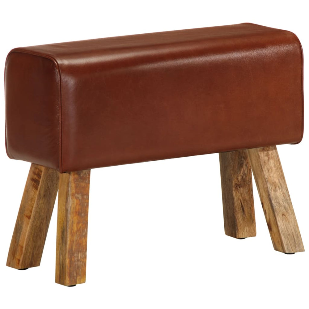 Gimnastikos arklys, rudas, 58cm, tikra oda ir mango masyvas