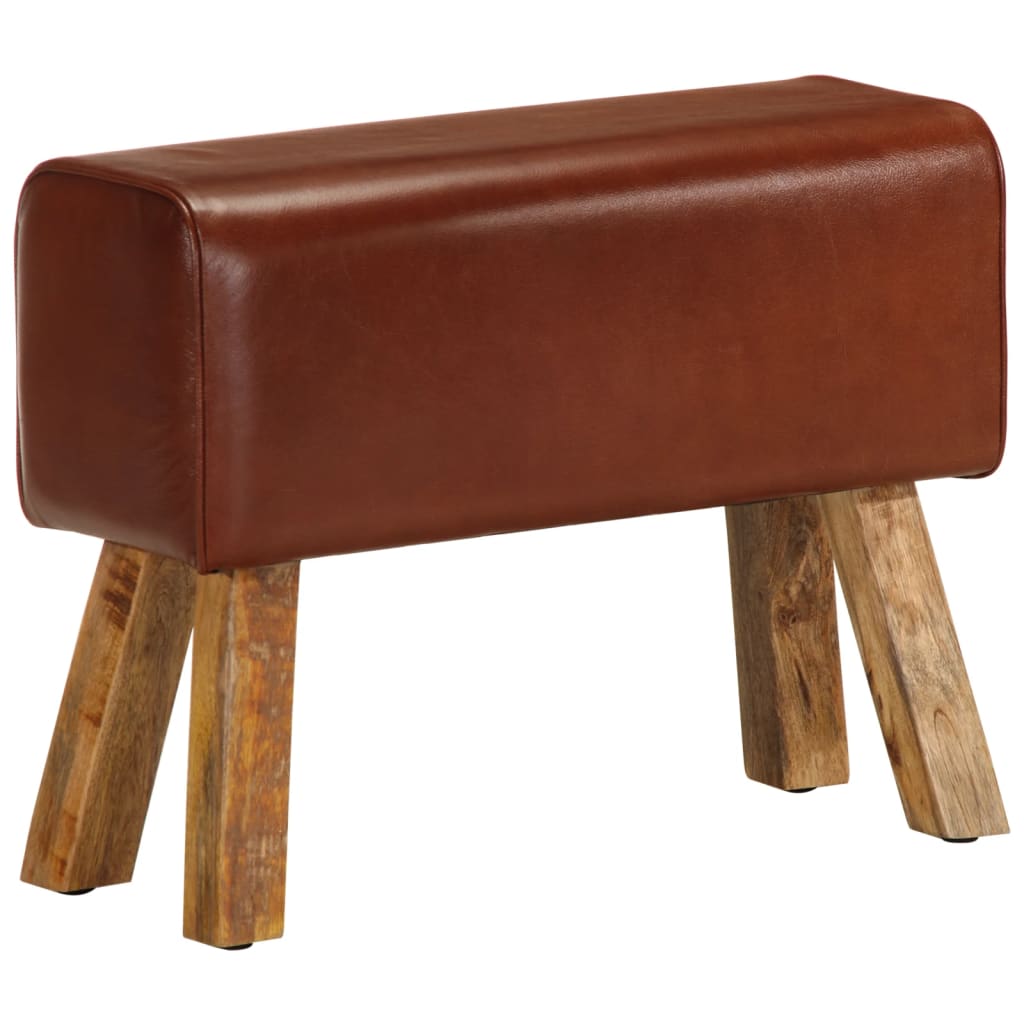Gimnastikos arklys, rudas, 58cm, tikra oda ir mango masyvas