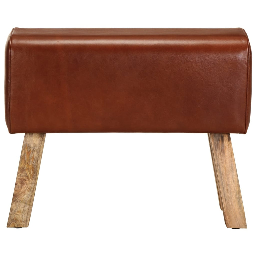 Gimnastikos arklys, rudas, 58cm, tikra oda ir mango masyvas
