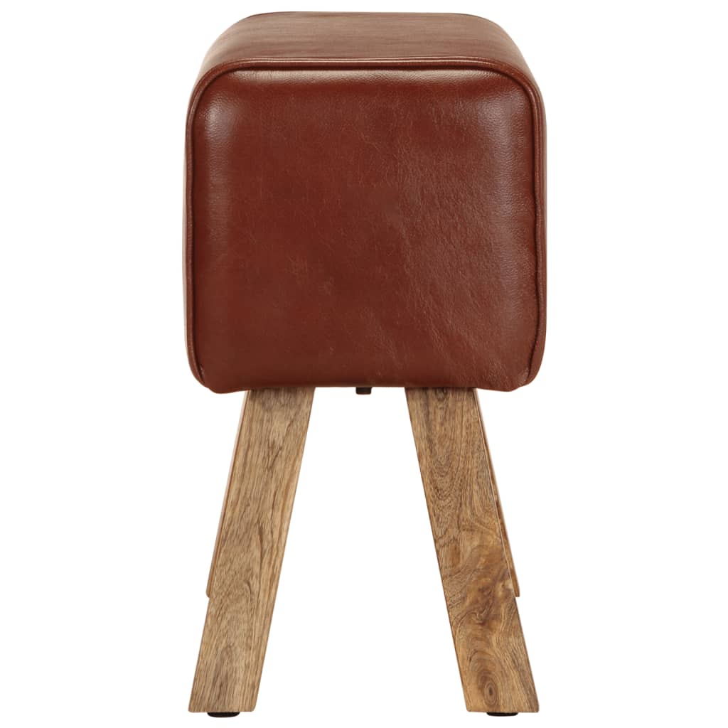 Gimnastikos arklys, rudas, 58cm, tikra oda ir mango masyvas