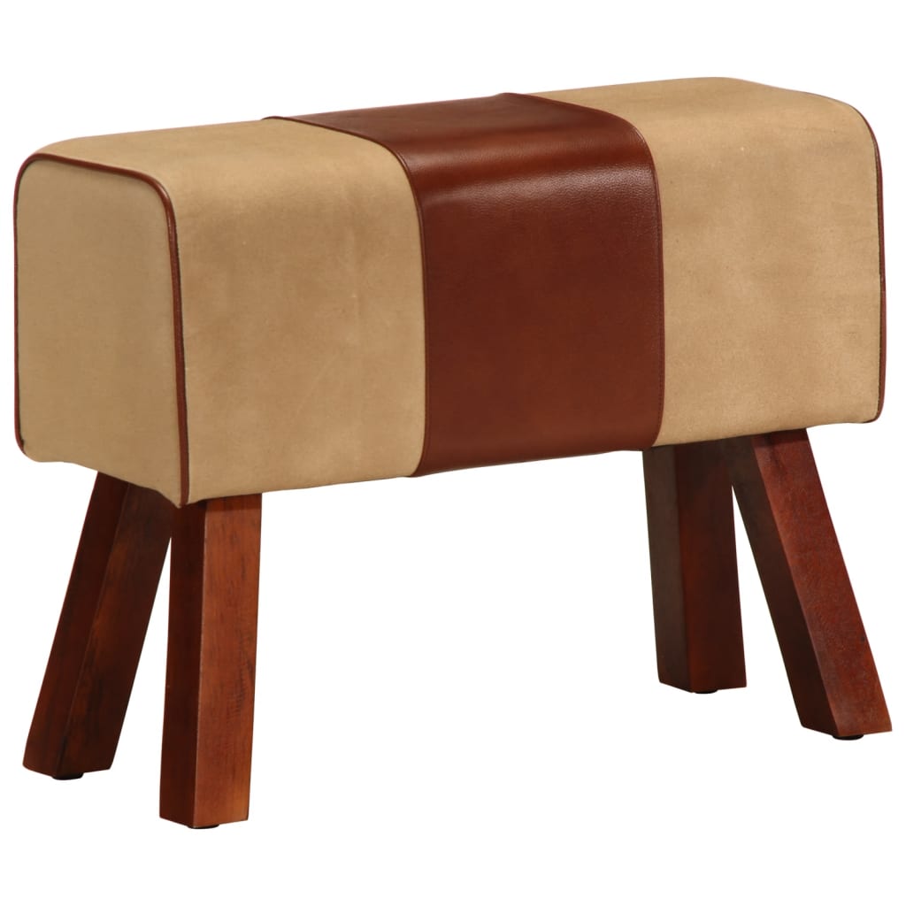 Gimnastikos arklys, rudas, 58cm, tikra oda ir mango masyvas
