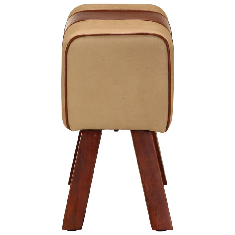 Vaulting horse, brown, 58cm, genuine leather and solid mango wood