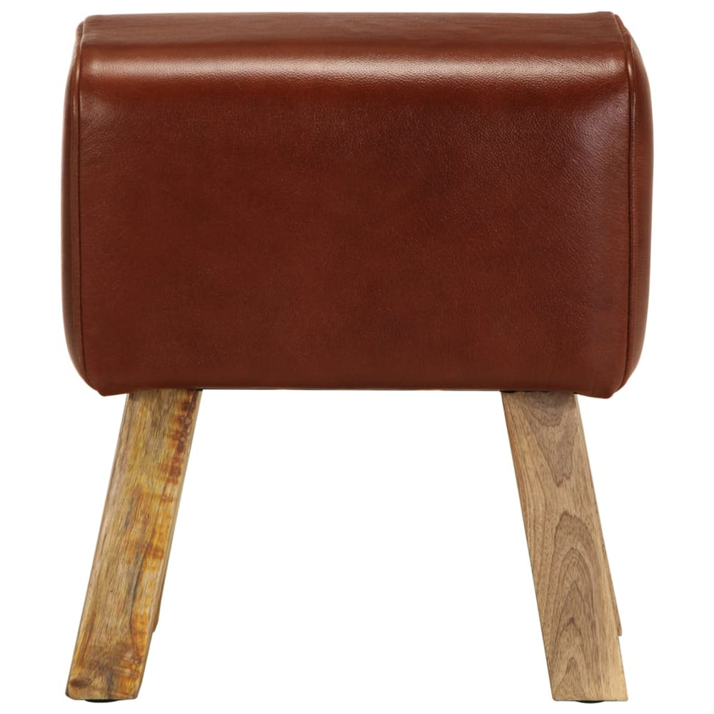 Gimnastikos arklys, rudas, 38cm, tikra oda ir mango masyvas