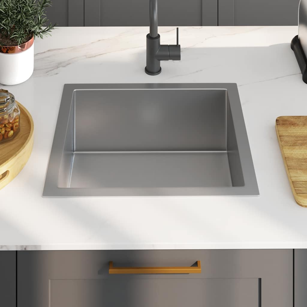 Kitchen sink, handmade, stainless steel