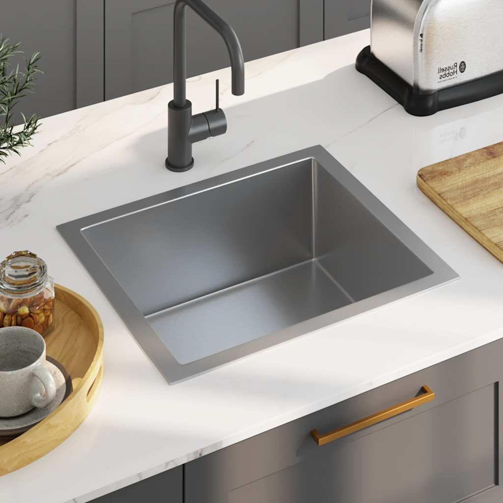 Kitchen sink, handmade, stainless steel