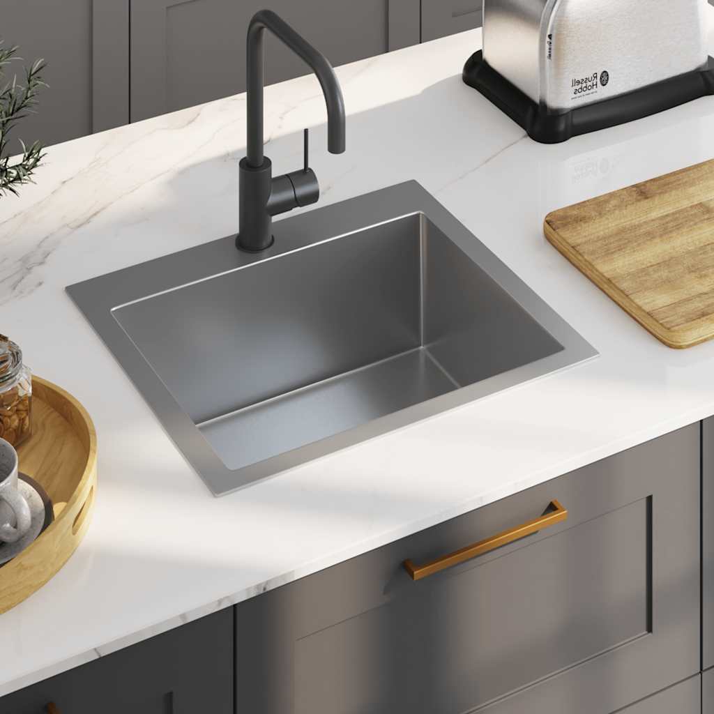 Kitchen sink, handmade, stainless steel