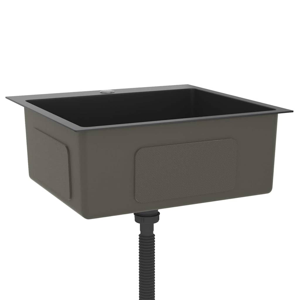 Virtuves izlietne, melna, roku darbs, nerūsējošais tērauds