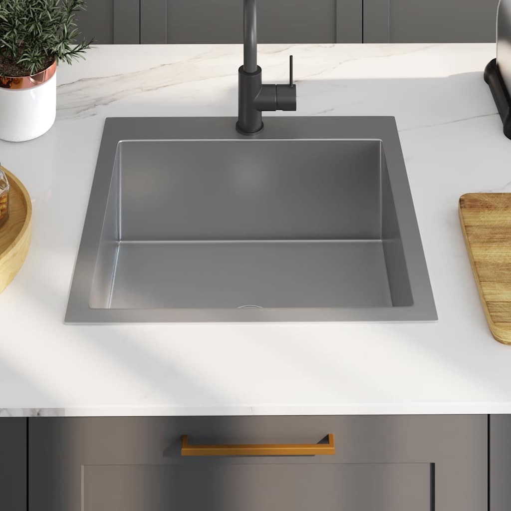 Kitchen sink, handmade, stainless steel